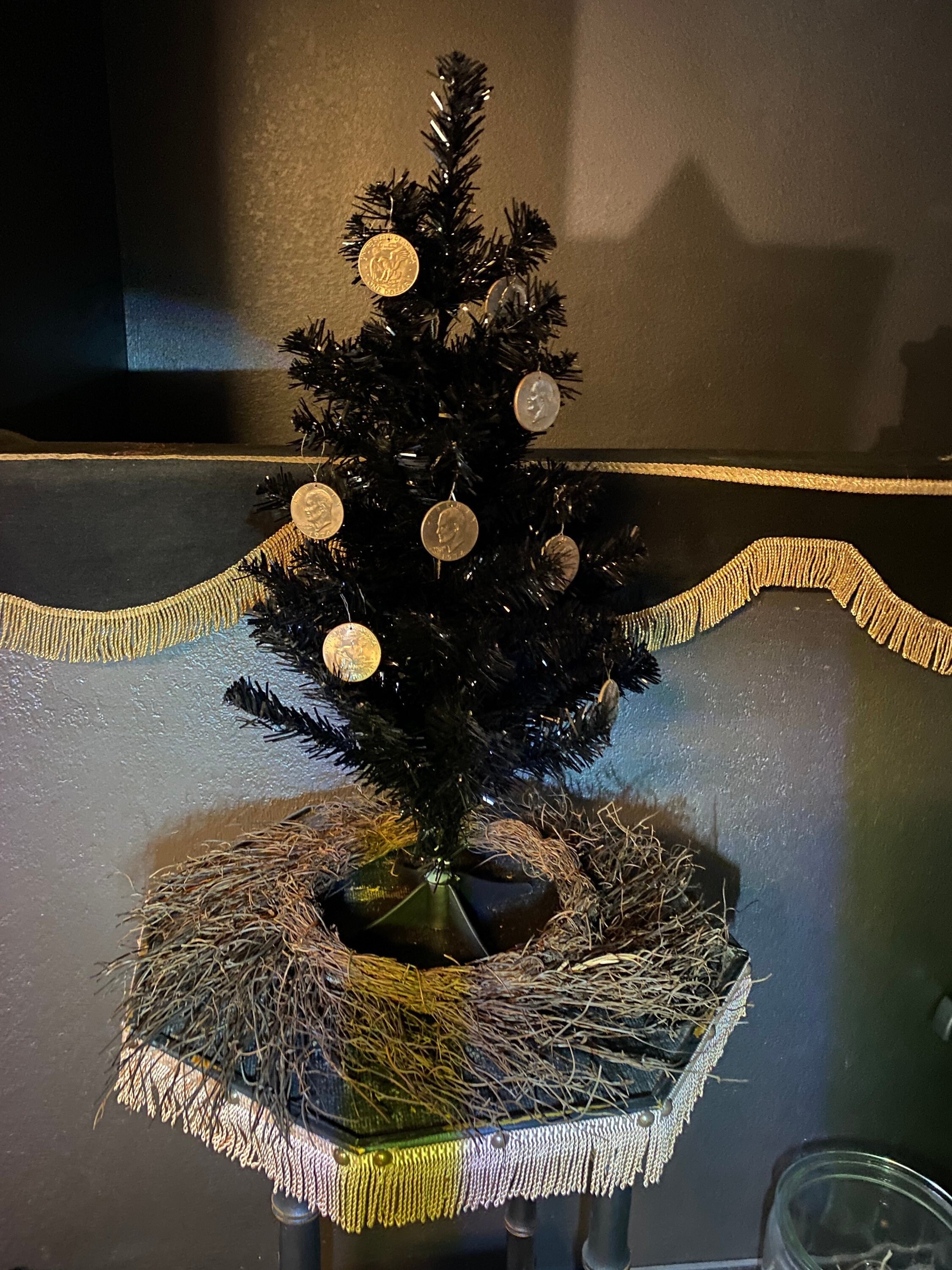 Black Christmas Tree MONEY TREE With Vintage Silver Dollars C. 1970's - Etsy