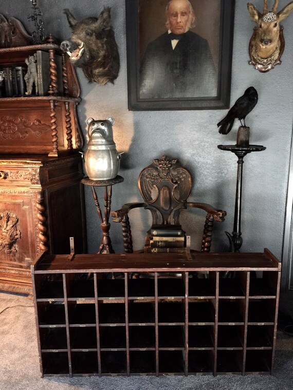 Hotel Mail Slot Cubby Cabinet Rare Antique 19th Century Out Of Etsy