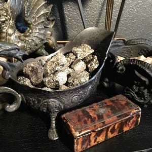 Raw Pyrite Fool&#39;s Gold Chunky Rocks, priced at 5 dollars each at Gothic Rose Antiques