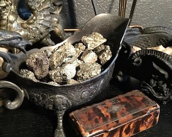 Raw Pyrite Fool&#39;s Gold Chunky Rocks, priced at 5 dollars each at Gothic Rose Antiques