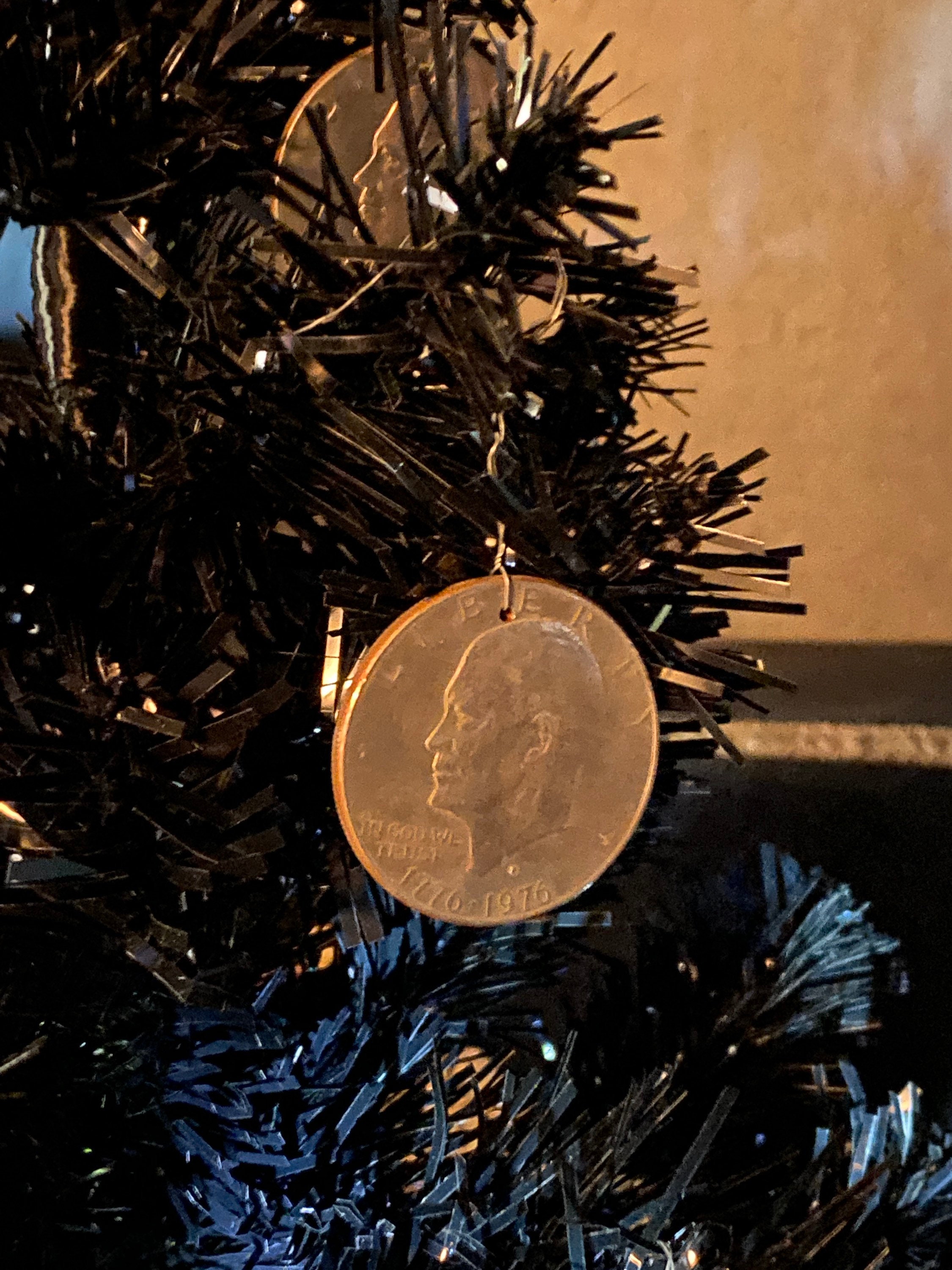 Black Christmas Tree MONEY TREE With Vintage Silver Dollars C. 1970's - Etsy