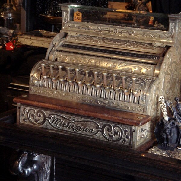 Reduced - ANTIQUE CASH REGISTER c. early 1900's at Gothic Rose Antiques