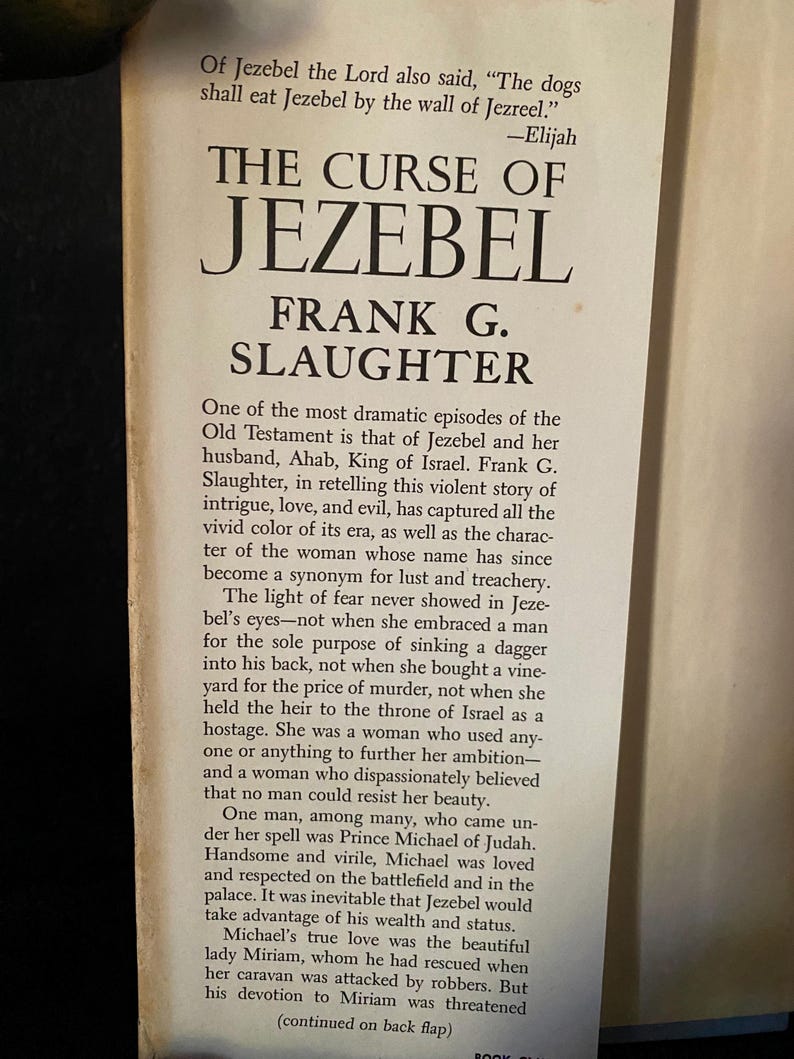 THE CURSE of JEZEBEL - Biblical Queen of Evil - Antique Book c. 1961 bild 2