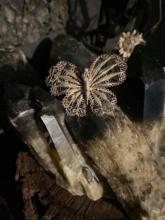 Victorian Filigree Butterfly Brooch