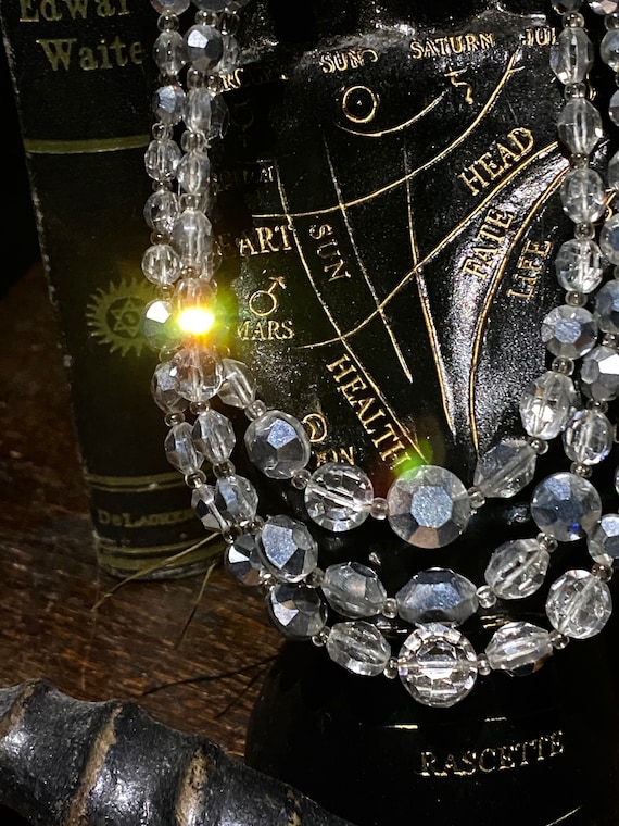 Antique Petite Austrian Crystal Necklace 3 Strand… - image 9