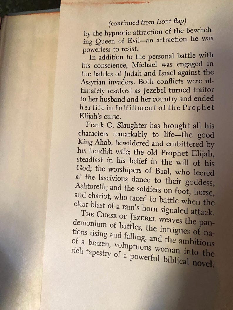 THE CURSE of JEZEBEL - Biblical Queen of Evil - Antique Book c. 1961 bild 3