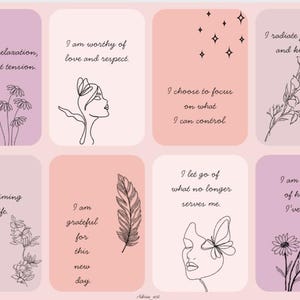 40 Positive Affirmations Printable Cards | Self Care, Mindfulness, Motivation | Instant Download