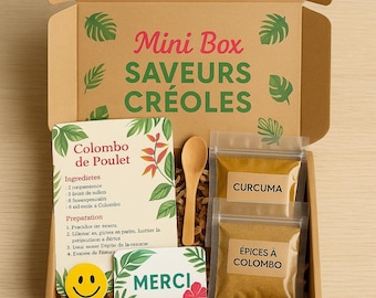Box Épices Créoles | 3 Épices Antillaises Authentiques | Cuisine Martinique Guadeloupe | Cadeau Gourmand Fait Main