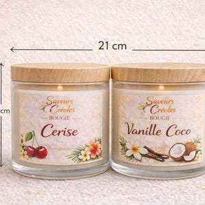 Island scented candle – Handmade coconut, vanilla, monoi, mango, passion fruit, and cherry candle – Tropical candle – Gift for her – Exotic ambiance image 5