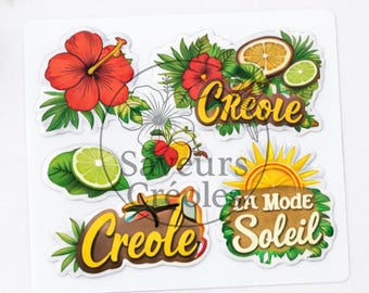 Tropical Creole Sticker | Madras Caribbean Sticker | Personalized Creole Decoration | Caribbean Hibiscus Sticker
