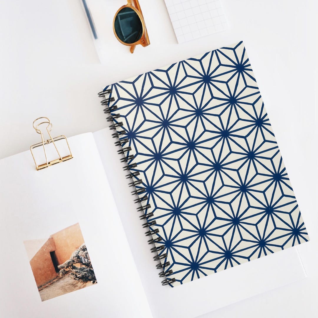 Japanese Asanoha Spiral Notebook - Ruled Line, Japan, Traditional ...