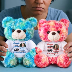 Memorial Teddy Bear Personalized – Think of Me in Your Heart Custom Plush Keepsake, Sympathy Gift, Remembrance Bear for Loss of Loved One