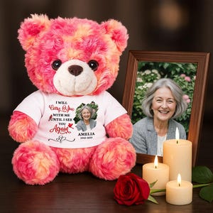 I Will Carry You With Me Custom Teddy Bear – Personalized Memorial Plush Keepsake, Sympathy Gift, Remembrance Bear for Loved One in Heaven
