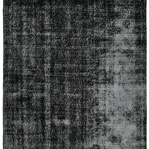 Turkish Vintage Oushak Rug, Vintage Cicim Rug, Black Abstract Rug, Wool Accent Rug, Distressed Rectangular Kilim, 4.1x5.4