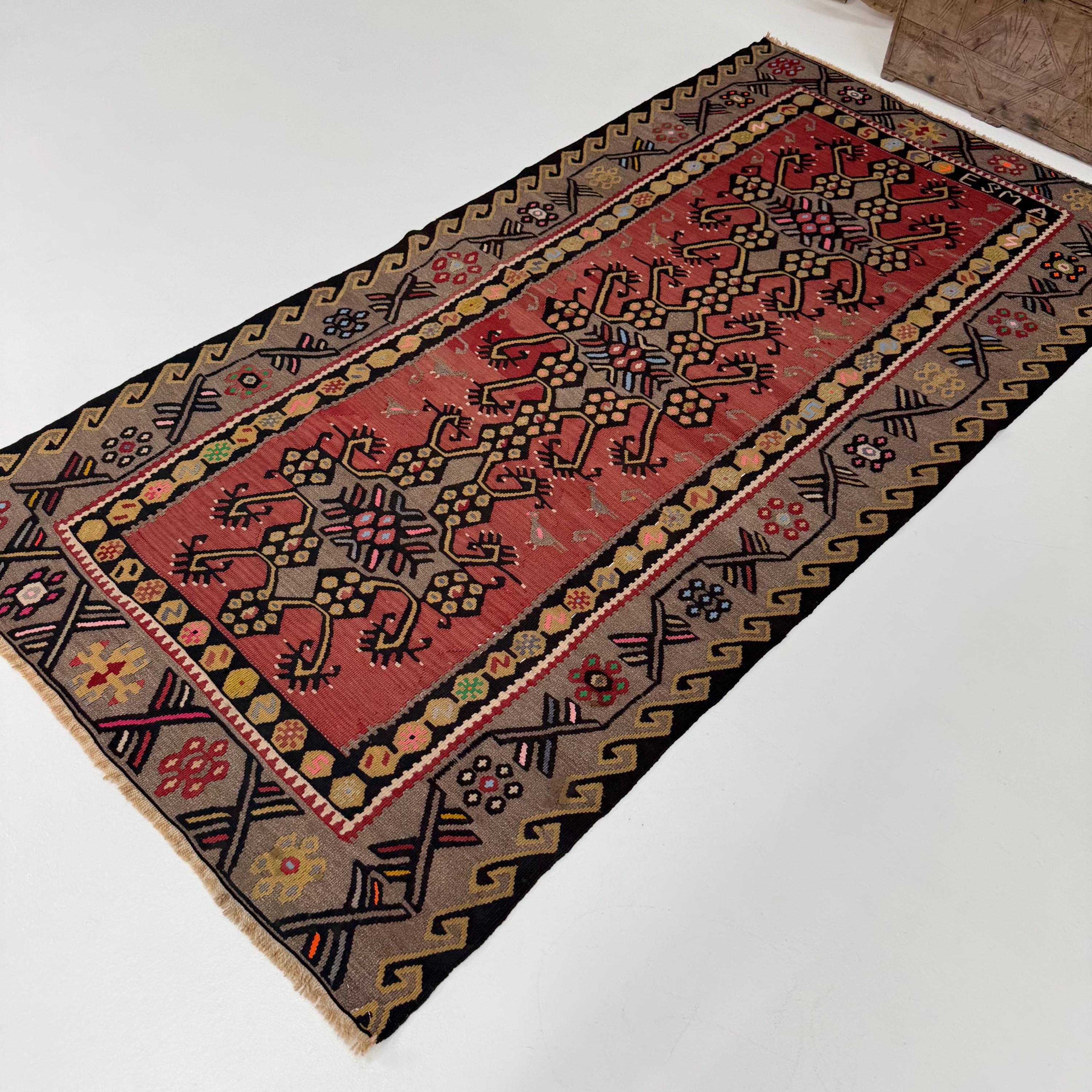 3.9x7.6 ft Rug, Area Turkish Rug, Red Kilim Rug - Etsy 日本