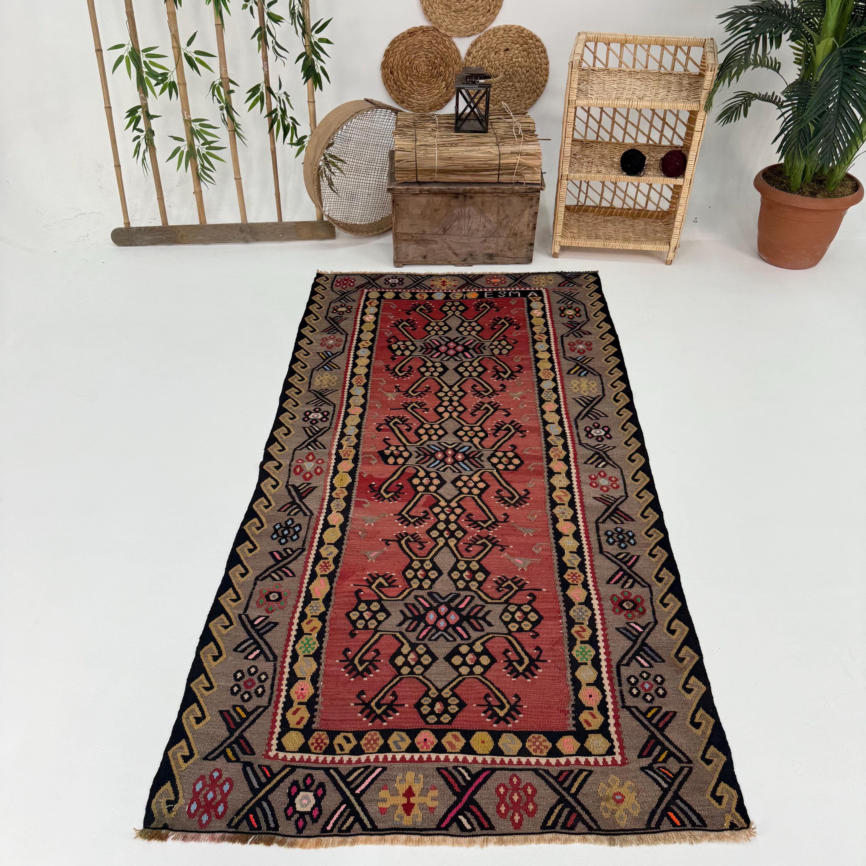 3.9x7.6 ft Rug, Area Turkish Rug, Red Kilim Rug - Etsy 日本