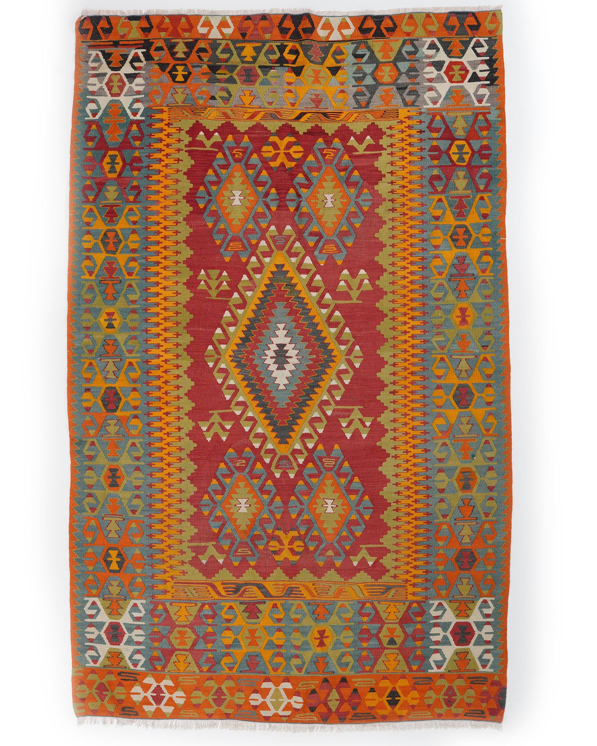 1点のみ120*180cmトルコキリム ラグマット幾何学模様のラグ おしゃれ