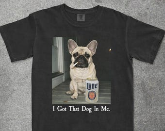 french bulldog delivering cigarettes WWI trench runner dog Mutt delivers to troops French Bulldog Smoking Cigar Poster