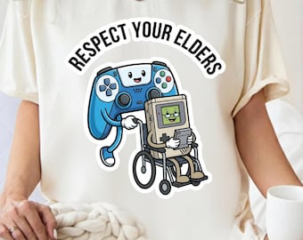 Respektera dina äldre Gaming Control-tröja, rolig gammal speltröja, retro vintage-tröja
