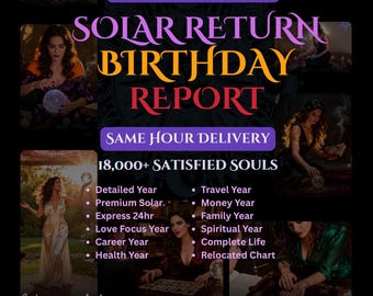 Psychic Reading - Solar Return Birthday Report | Personal Astrology Forecast & Year Ahead Chart Reading