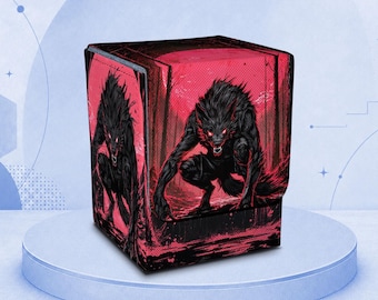 MTG Deck Box, Card Deck Boxes - Blood Moon Werewolf, Holds 100 Single Sleeved Cards