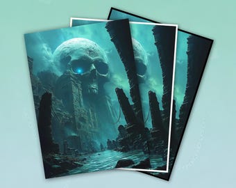 MTG Kartenhüllen, Dark Fantasy Spectral Skull Ruins TKG Hüllen, Matte/ Foil, Standardgröße.