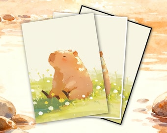 MTG-Kartenhüllen - Chill Capybara TKG-Hüllen, Rand- und Oberflächenoptionen, Standardgröße 3,6 "× 2,6"