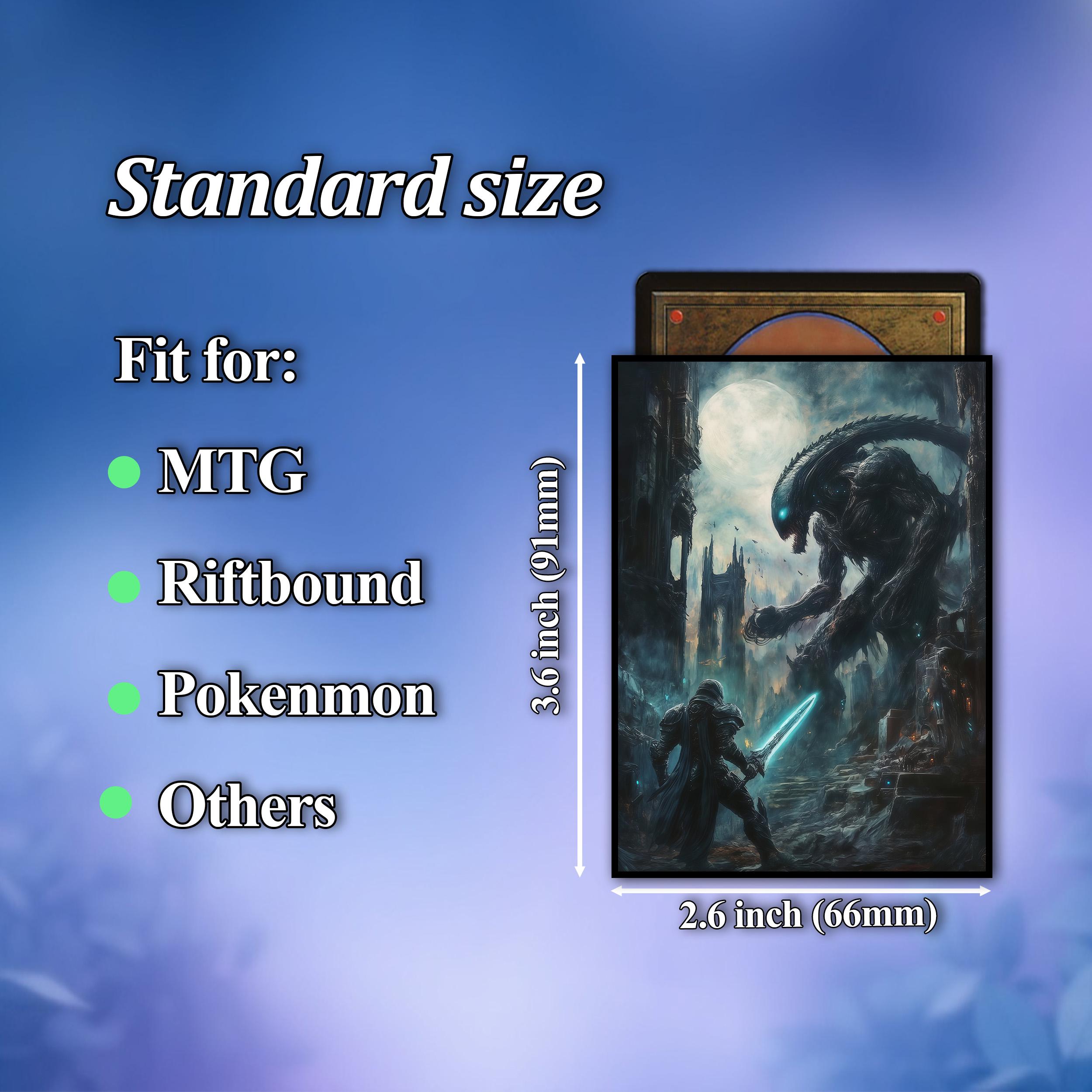 alien card sleeves MTG Card Sleeves, Dark Fantasy Epic Alien Monster TCG Sleeves, Matte/ Foil, Standard Size