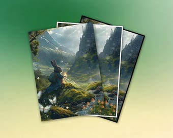MTG Kartenhüllen, Fantasy, Häschen, Abenteurer Bloomburrow Hüllen, Matt/ Folie, Standardgröße.