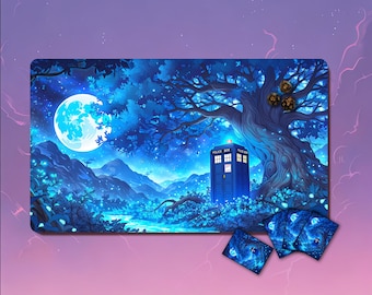 MTG Playmat- Fantasy Tardis Inspiration Custom TCG Mat, 24"×14”/31"×15.5“, Zone Options