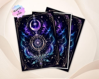 MTG Card Sleeves - Celestial Purple Wings Tcg Sleeves, Border & Finishes Options, Standard Size