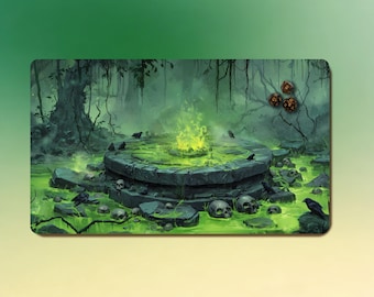 MTG Krabbeldecke, Necro Swamp TKG Krabbeldecke - 3 mm, 24"x14", Naht & Zone Optionen