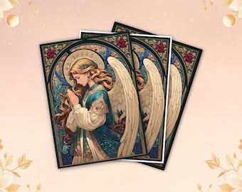 MTG Kartenhüllen, Jugendstil-Glasmalerei-Engel-TCG-Hüllen, Standardgröße, matt / Folie.