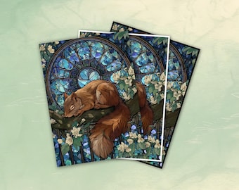 MTG Eichhörnchen Kartenhüllen, Stained Glass Style Sleeves, Standardgröße, Matt / Folie.