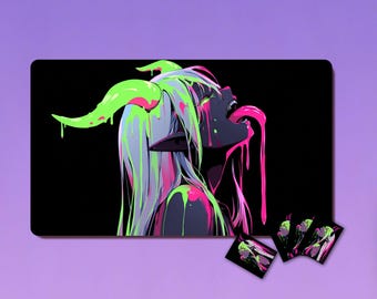 Tappetino da gioco MTG - Neon Abyss Vampire: 3 mm, 24"×14", opzioni di zona e cucitura