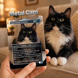Carte Magic personnalisée, carte style MTG imprimée sur métal pour joueurs, collectionneurs et cadeaux