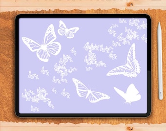 Pennelli a farfalla per Procreate – Timbri, Texture / Set di pennelli, Confezione