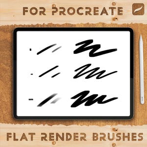 Flat Render Brushes for Procreate – Stamps, Textures | Brush Set, Pack