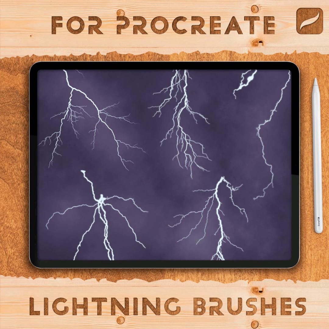 Lightning Brushes for Procreate – Stamps, Textures | Brush Set, Pack - Etsy