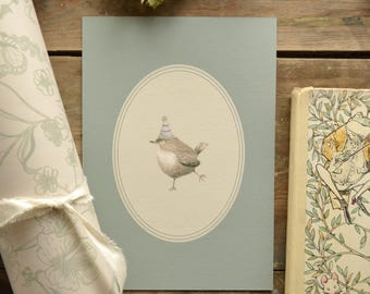 Vintage Kinderzimmer Party Vogel Kunstdruck: Cottagecore Dekoration