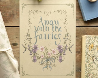 Away With The Fairies Art Print: Whimsical Girl's Nursery Decor