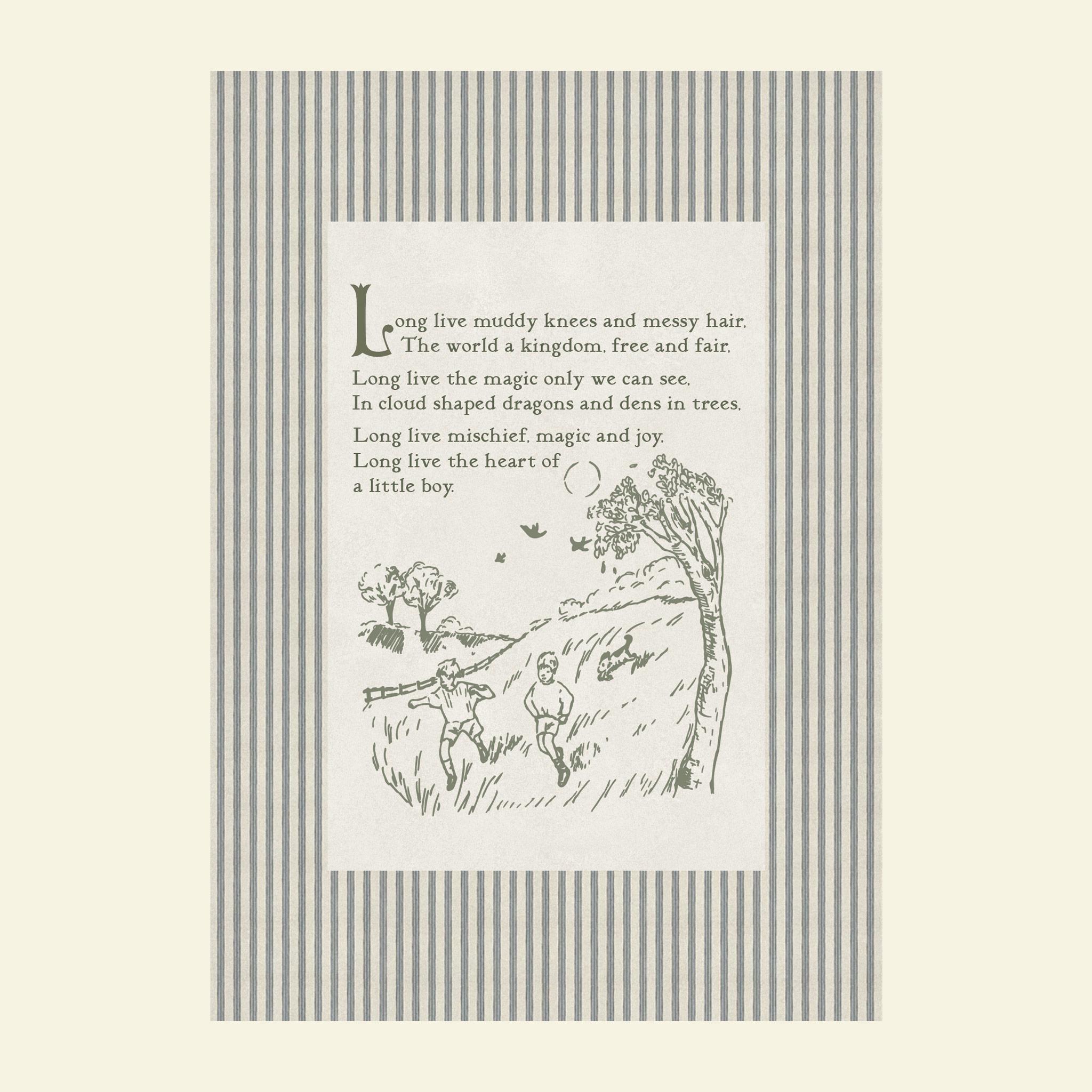 Long Live Boyhood Poem Art Print: Sketched Nursery Decor - Etsy