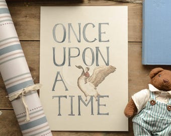 Once Upon A Time : Nursery Decor | Children's Art Print
