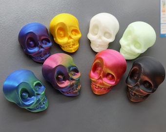 Glow in the Dark Skull Fridge Magnet, 3D Printed PLA Skull Magnet, Gothic Refrigerator Decor, Colorful Skull Magnet, Horror Home Decor Gift