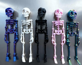 Skeleton Refrigerator Magnet, Halloween Skull Fridge Magnet, Cute Skeleton Decor, Spooky Kitchen Magnet, Halloween Gift