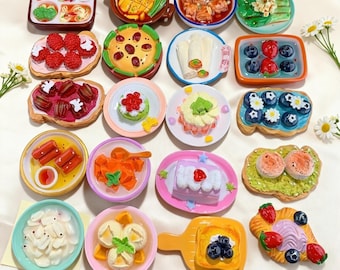 Kawaii Miniature Food Fridge Magnets , Cute Dessert & Chinese Food Magnets, Resin Kitchen Decor, Tiny Food Magnet Gift