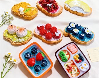 Mini Food Fridge Magnets, Kawaii 3D Dessert & Meal Magnets, Cute Miniature Food Kitchen Decor, Fun Refrigerator Magnet Gift