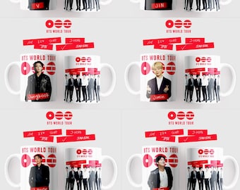 Diseños de tazas para sublimación con motivo del regreso del K-pop en 2026, música K-pop, Corea - Descarga instantánea
