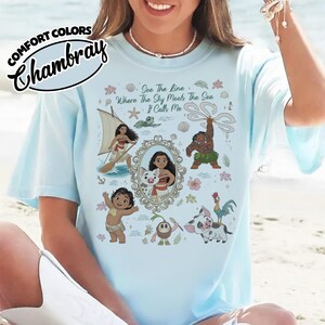 Camisa de princesa Moana con lazo vintage y colores cómodos, camiseta de Disney Maui Hei Hei Pua, camiseta de princesa para viaje de Disneyland WDW Girls RLSZ10 imagen 8