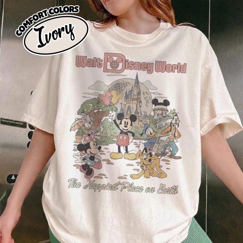 Comfort Color Retro Mickey Disneyworld Shirt, Mickey & Friends Shirts, Walt Disneyworld Shirt, Disney 2026 Trip, Disney Vacation Tee YSYS09 bild 3